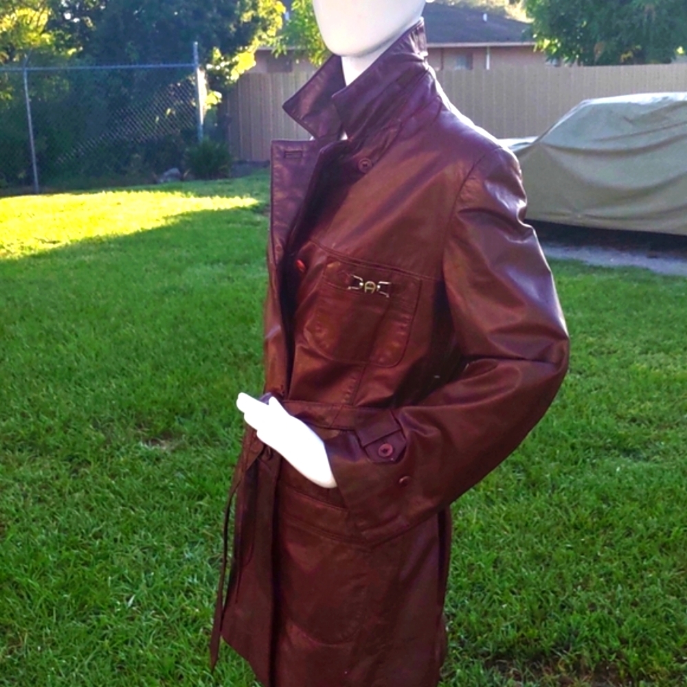 Etienne Aigner Vintage Ladies Luxury Leather 3/4 Coat(Above Thighs) - Picture 4 of 17